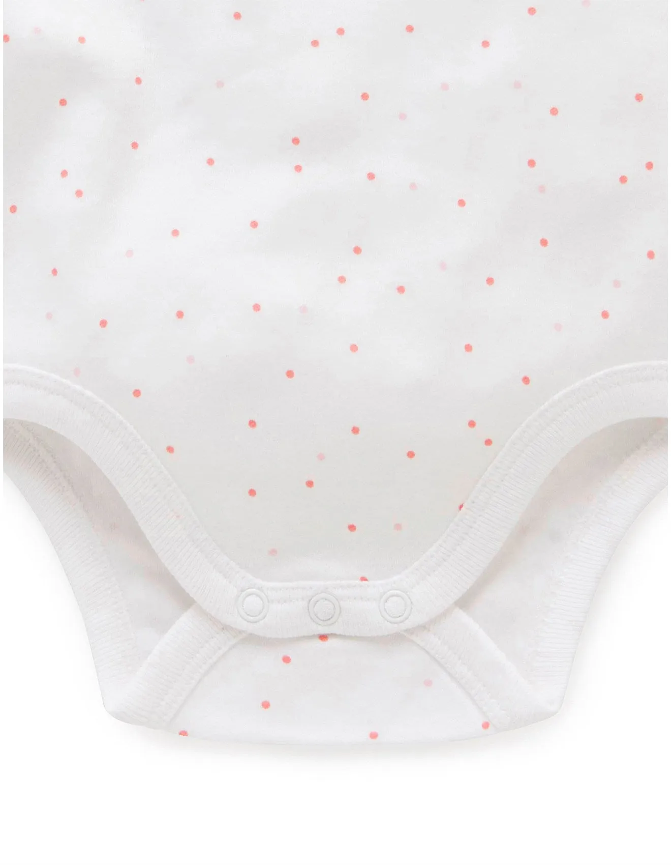 Purebaby Organic Singlet Bodysuit 2 Pack - White Spot & Pale Pink Mélange Stripe