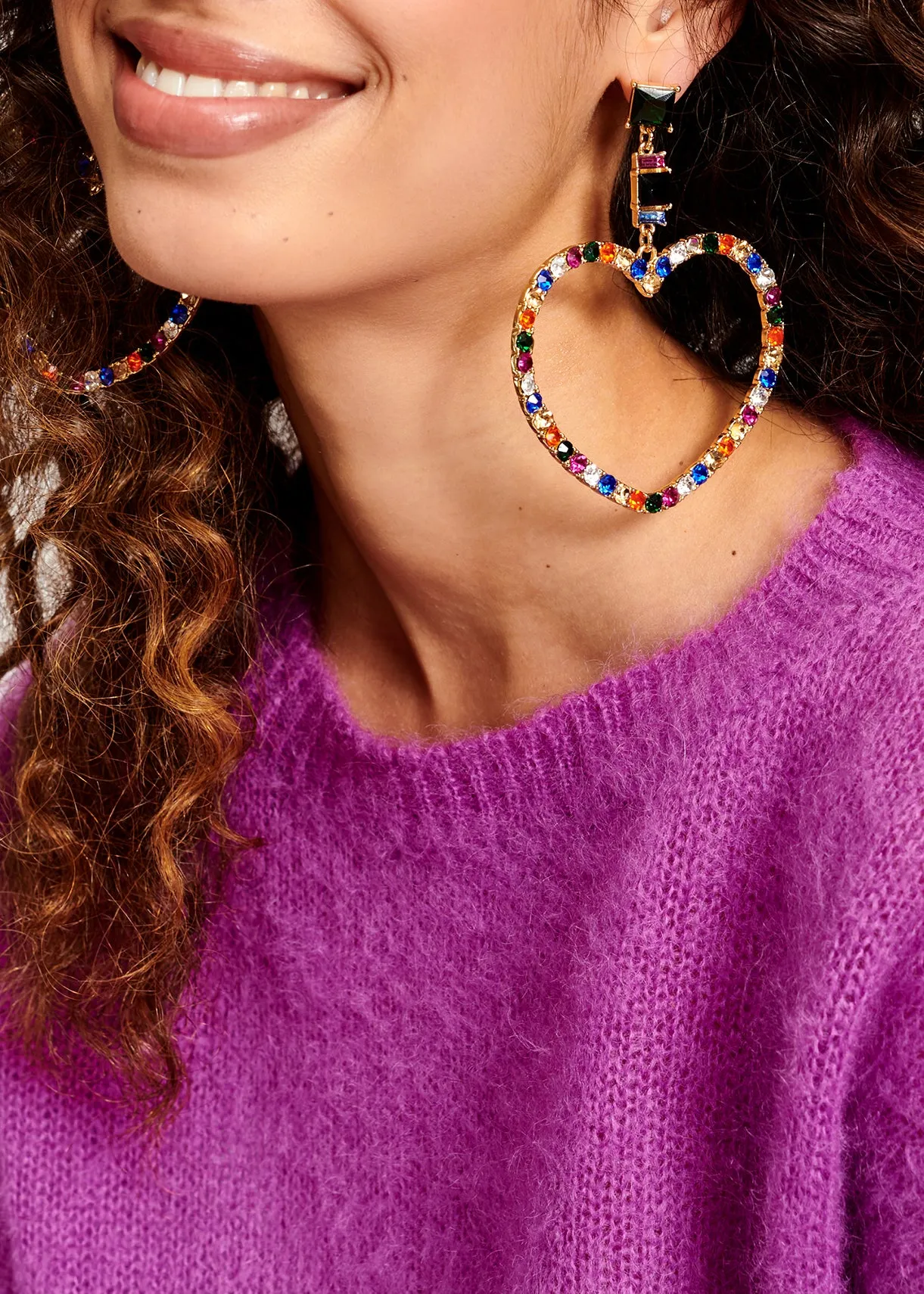 Purple light knit sweater with contrasting cuffs