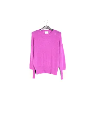 Purple light knit sweater with contrasting cuffs