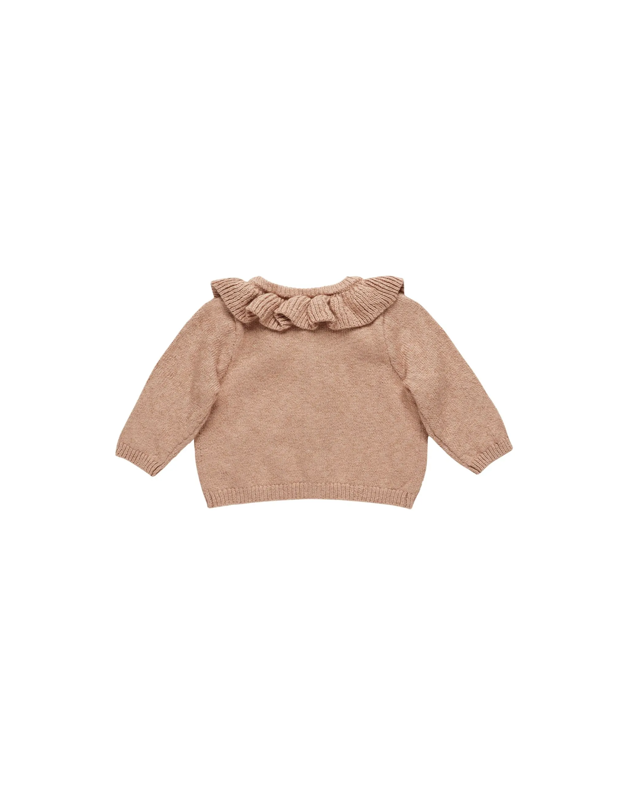 Quincy Mae - Ruffle Collar Cardigan - Rose