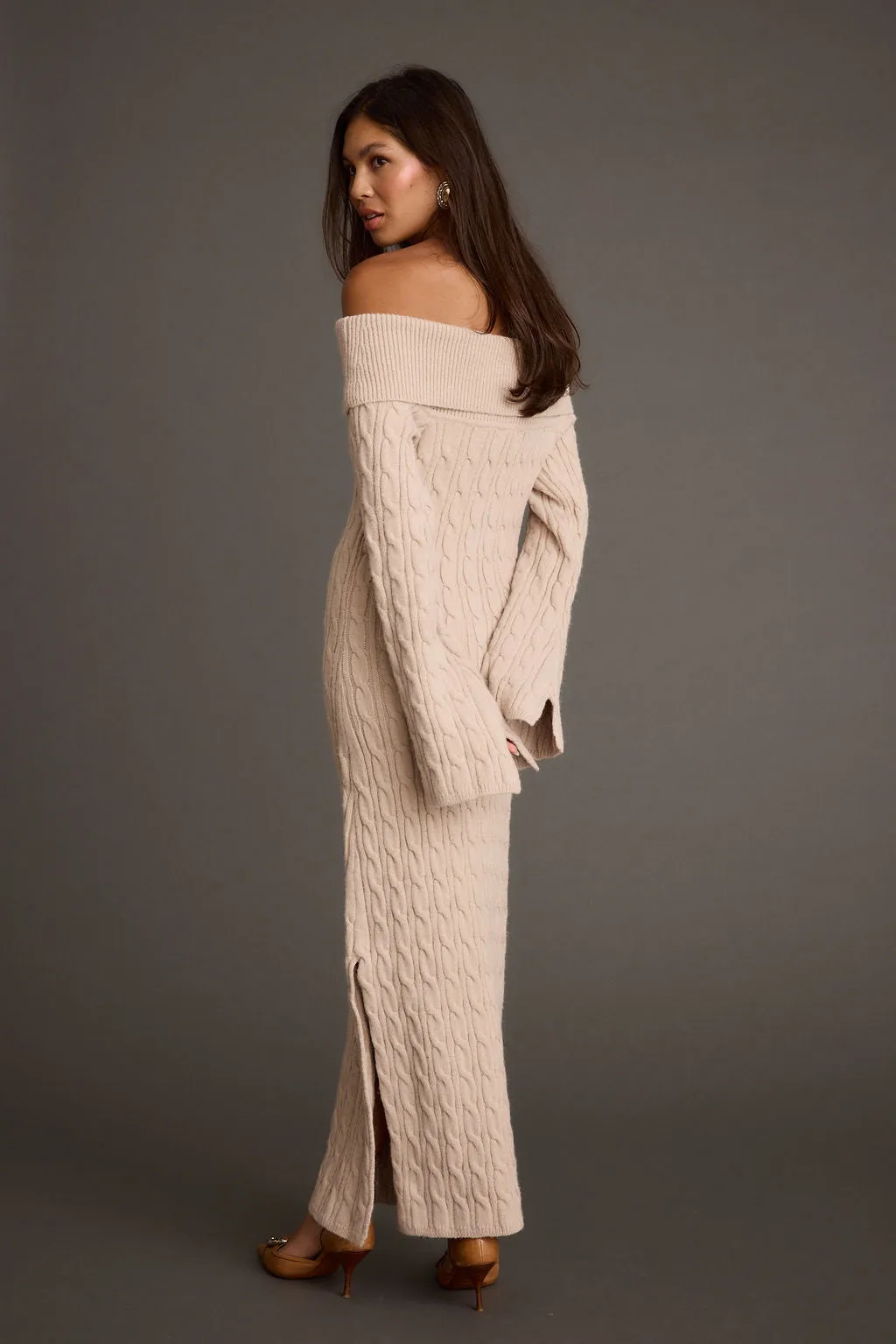 Rhiannon Dusty Rose Sweater Maxi Dress