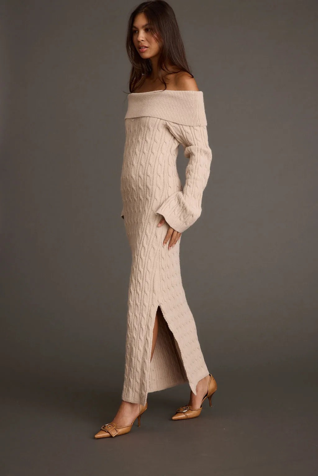 Rhiannon Dusty Rose Sweater Maxi Dress