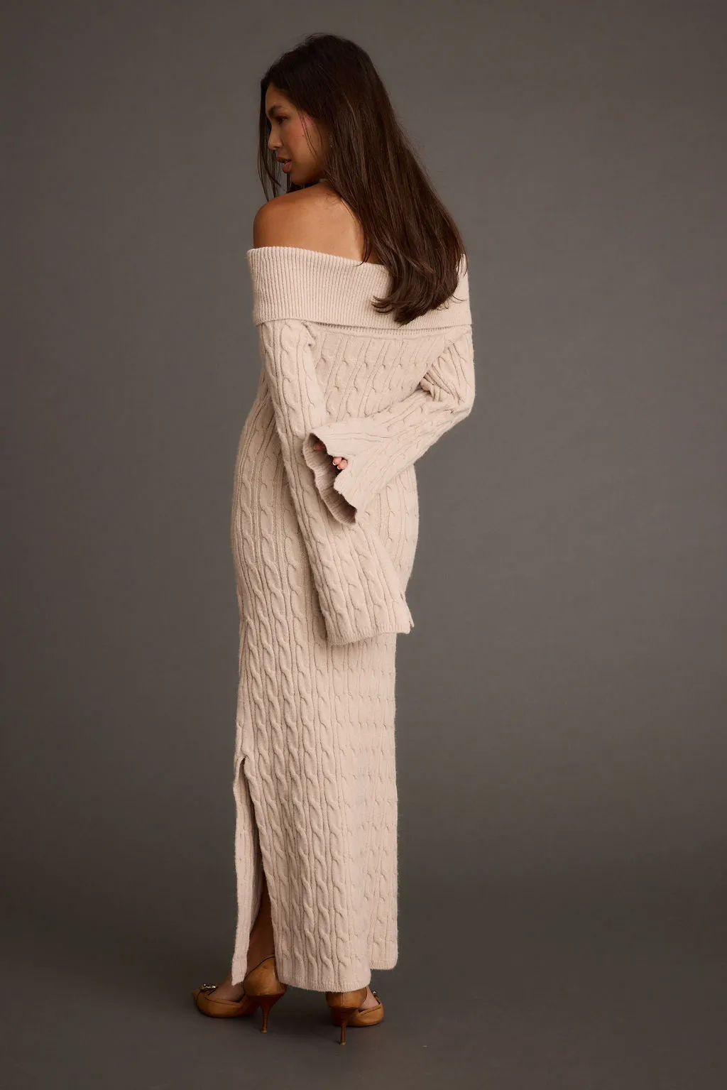 Rhiannon Dusty Rose Sweater Maxi Dress