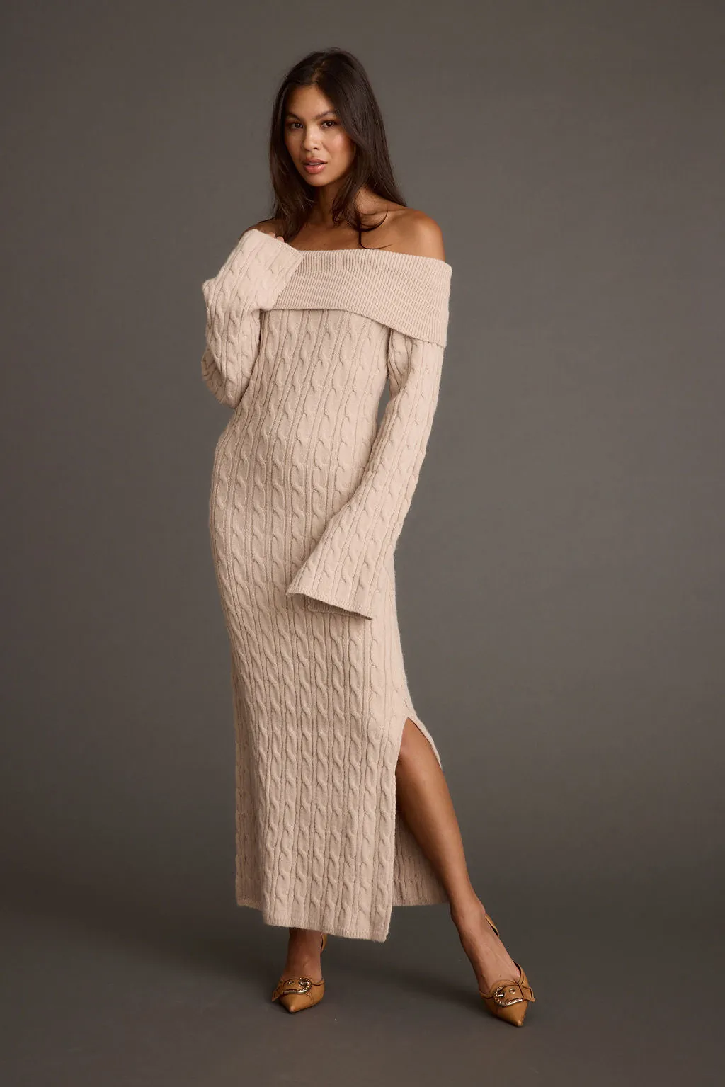 Rhiannon Dusty Rose Sweater Maxi Dress