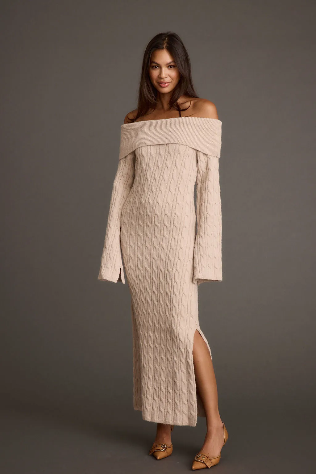 Rhiannon Dusty Rose Sweater Maxi Dress
