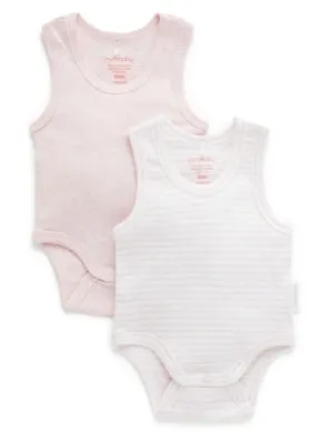 Rib Bodysuit 2 Pack Pale Pink