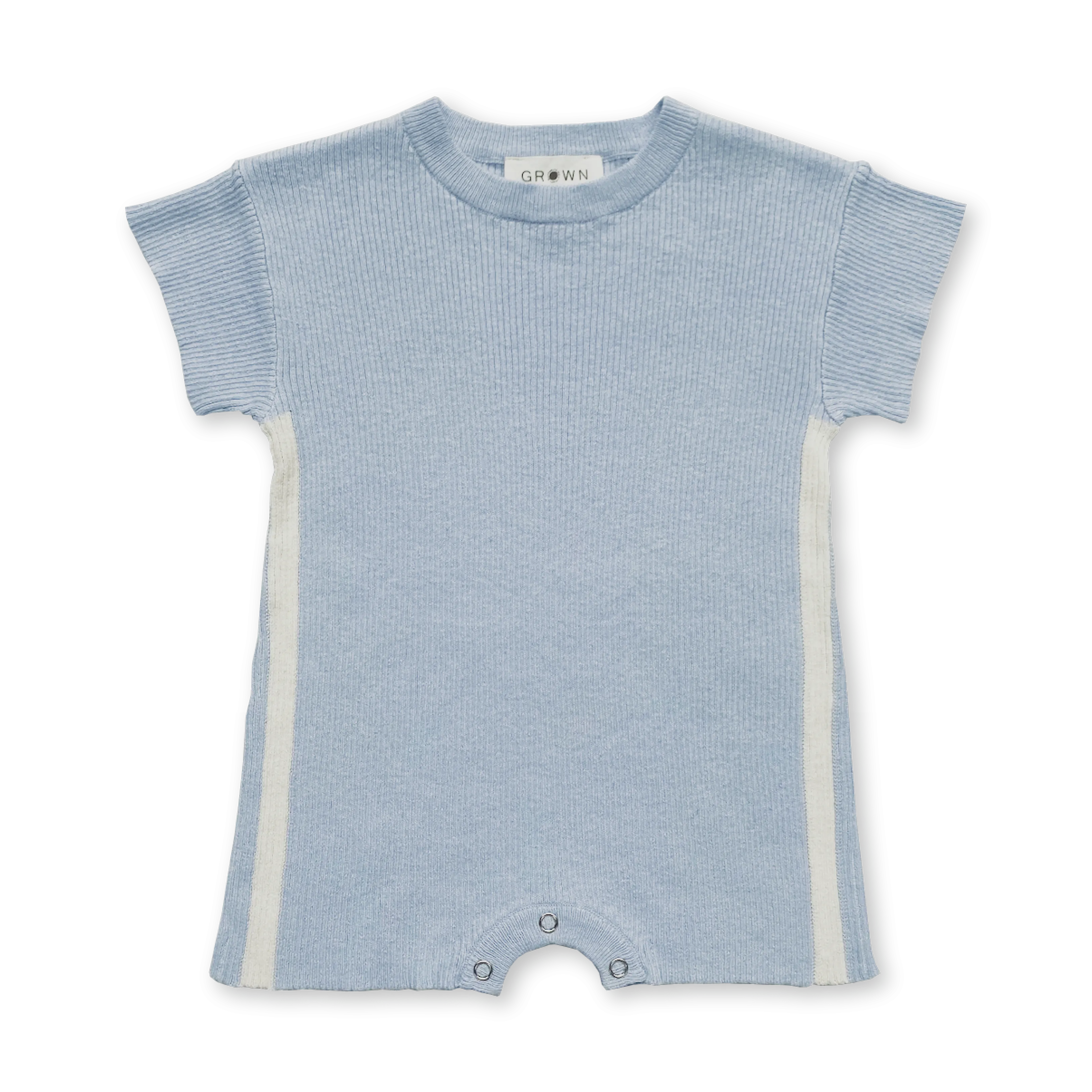 Ribbed Hemp Playsuit - Aqua