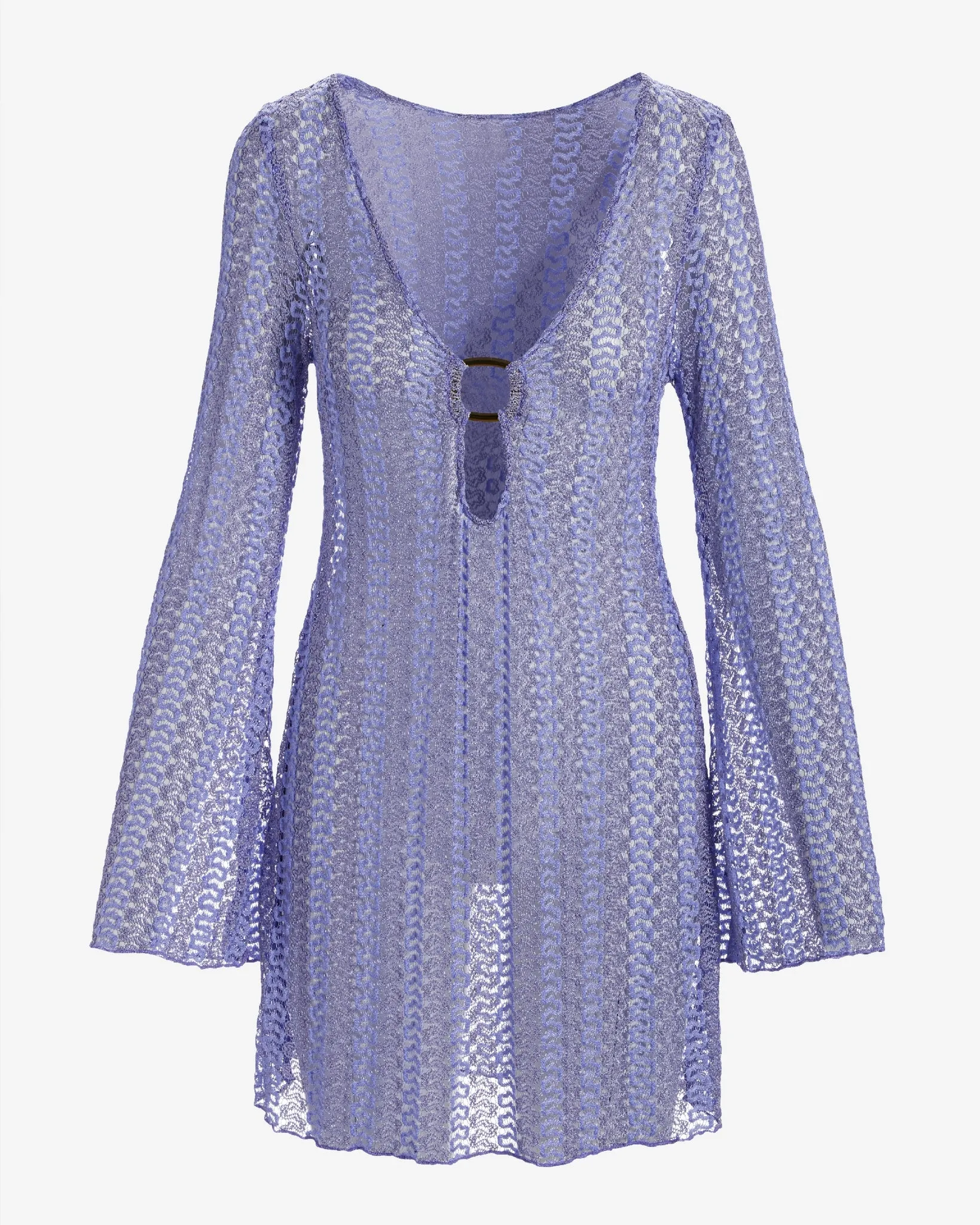 Ring Detail Crochet Coverup Lavender