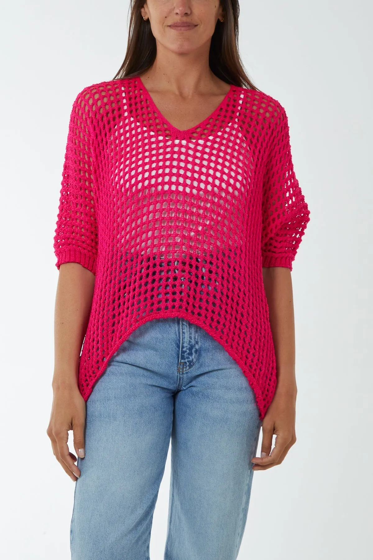 Round Neck Short Sleeve Crochet Top