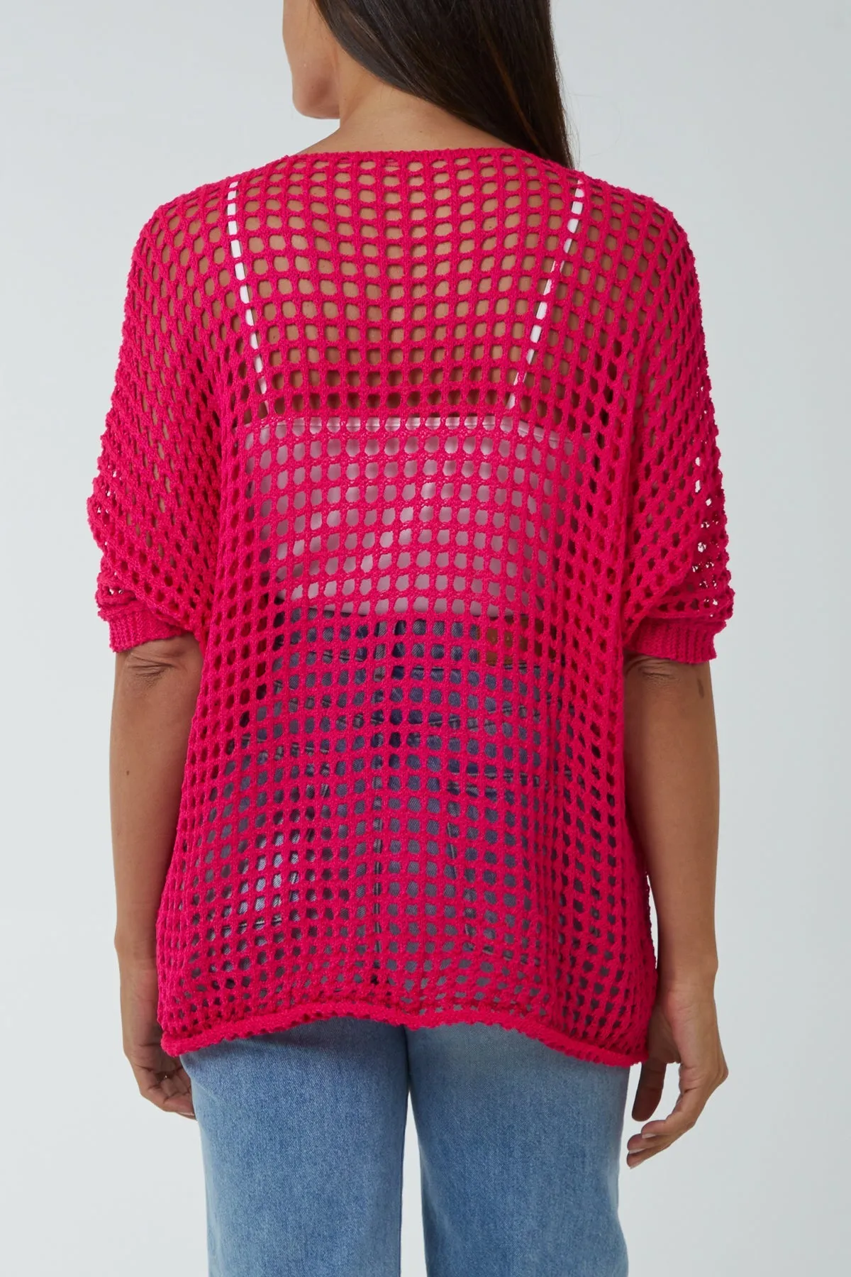 Round Neck Short Sleeve Crochet Top