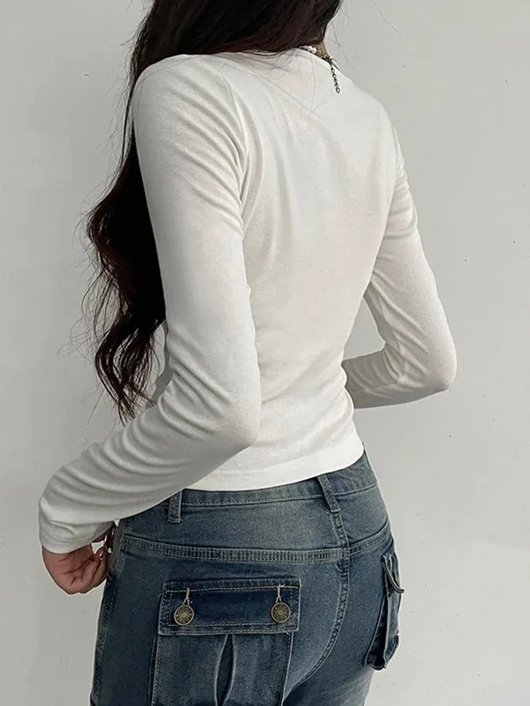 Ruched Long Sleeve Shirt