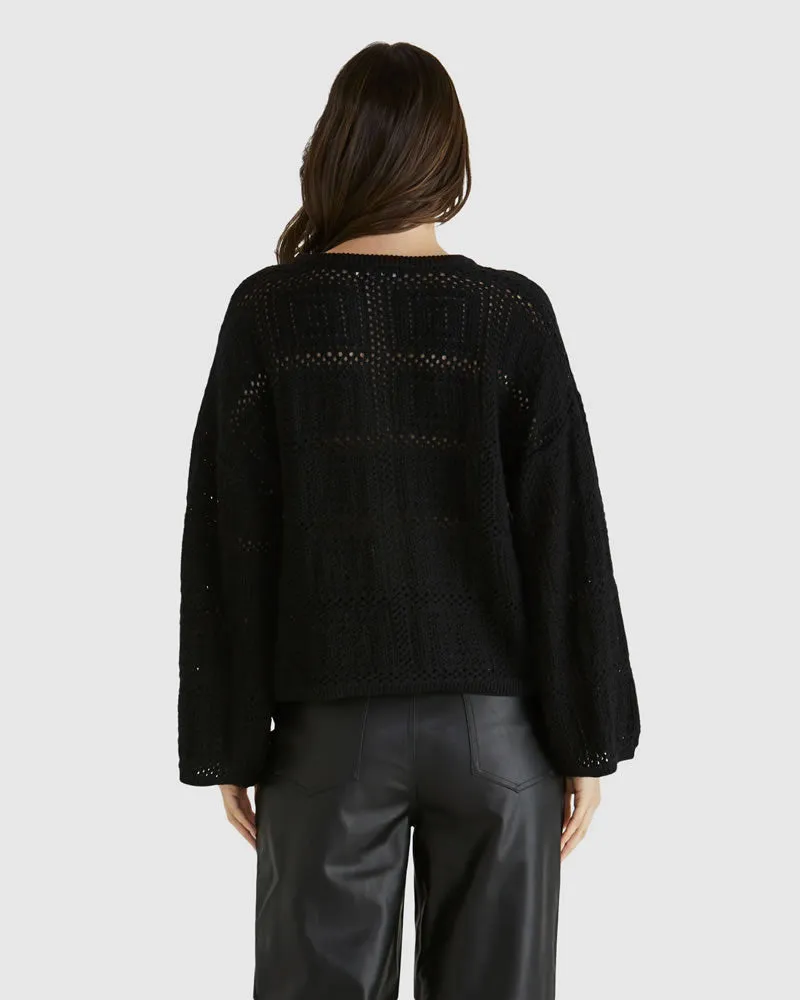 Sass Marcello Crochet Long Sleeve Top