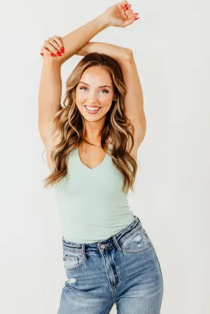 Seamless Double Layer Knit Tank Top for Women in Sprout | 18363-SPROUT