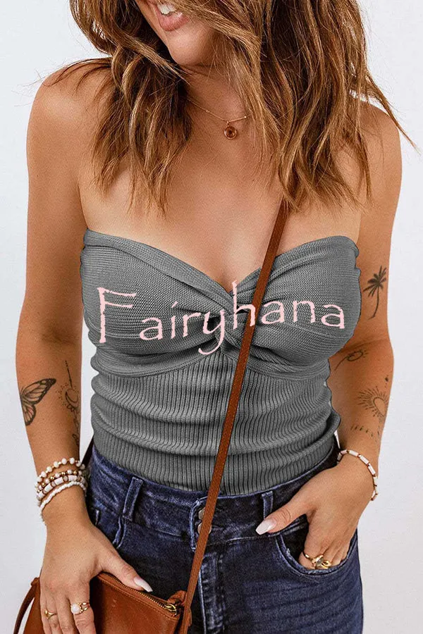 Sexy Tube Knit Ribbed Slim Backless Tank Top