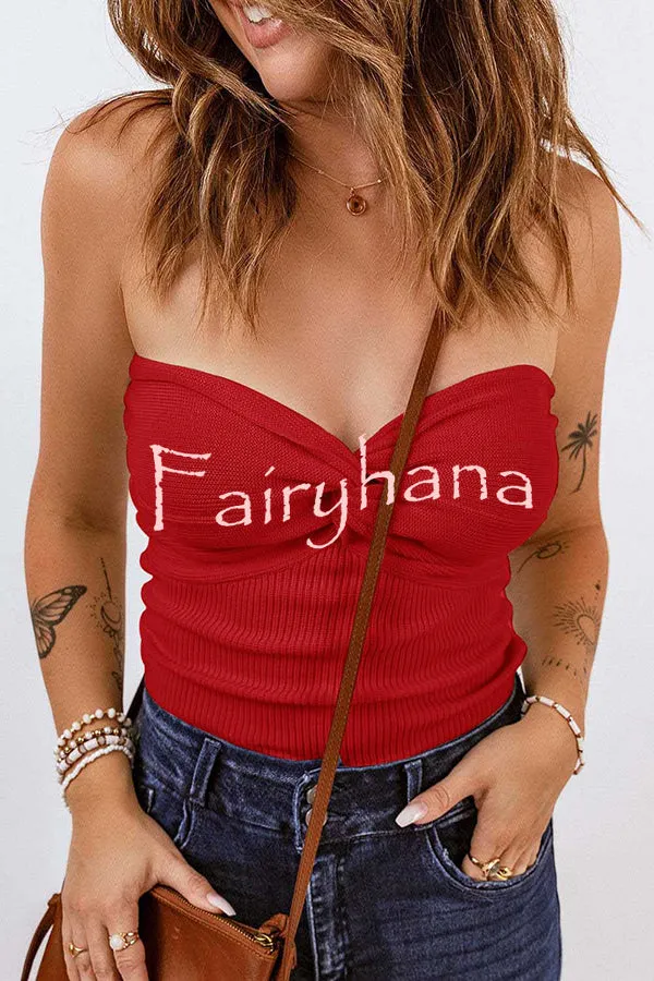 Sexy Tube Knit Ribbed Slim Backless Tank Top