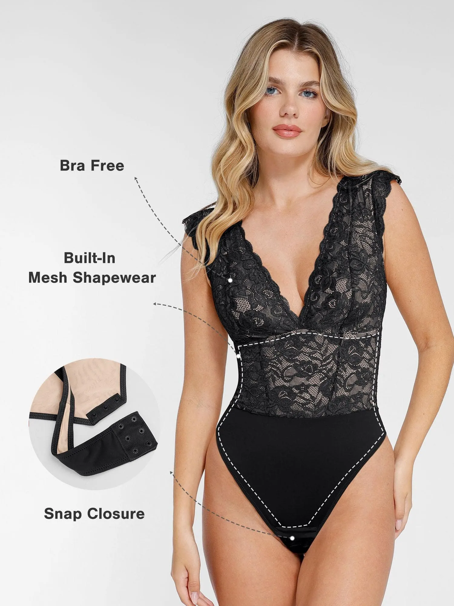 Shapewear Lace Sculpting Bodysuit Slimming Midi Skirt Set