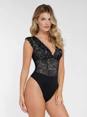 Shapewear Lace Sculpting Bodysuit Slimming Midi Skirt Set