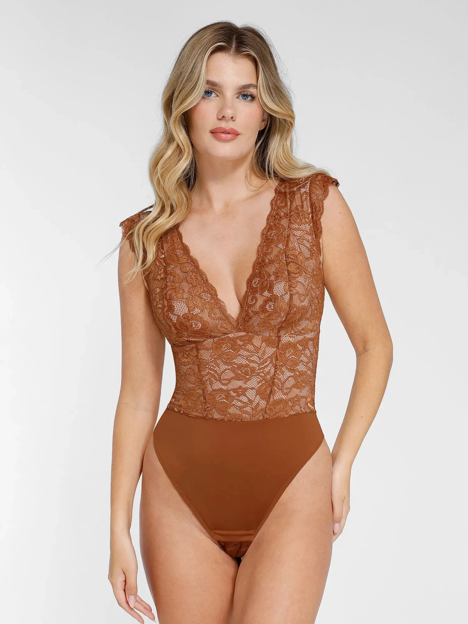 Shapewear Lace Sculpting Bodysuit Slimming Midi Skirt Set