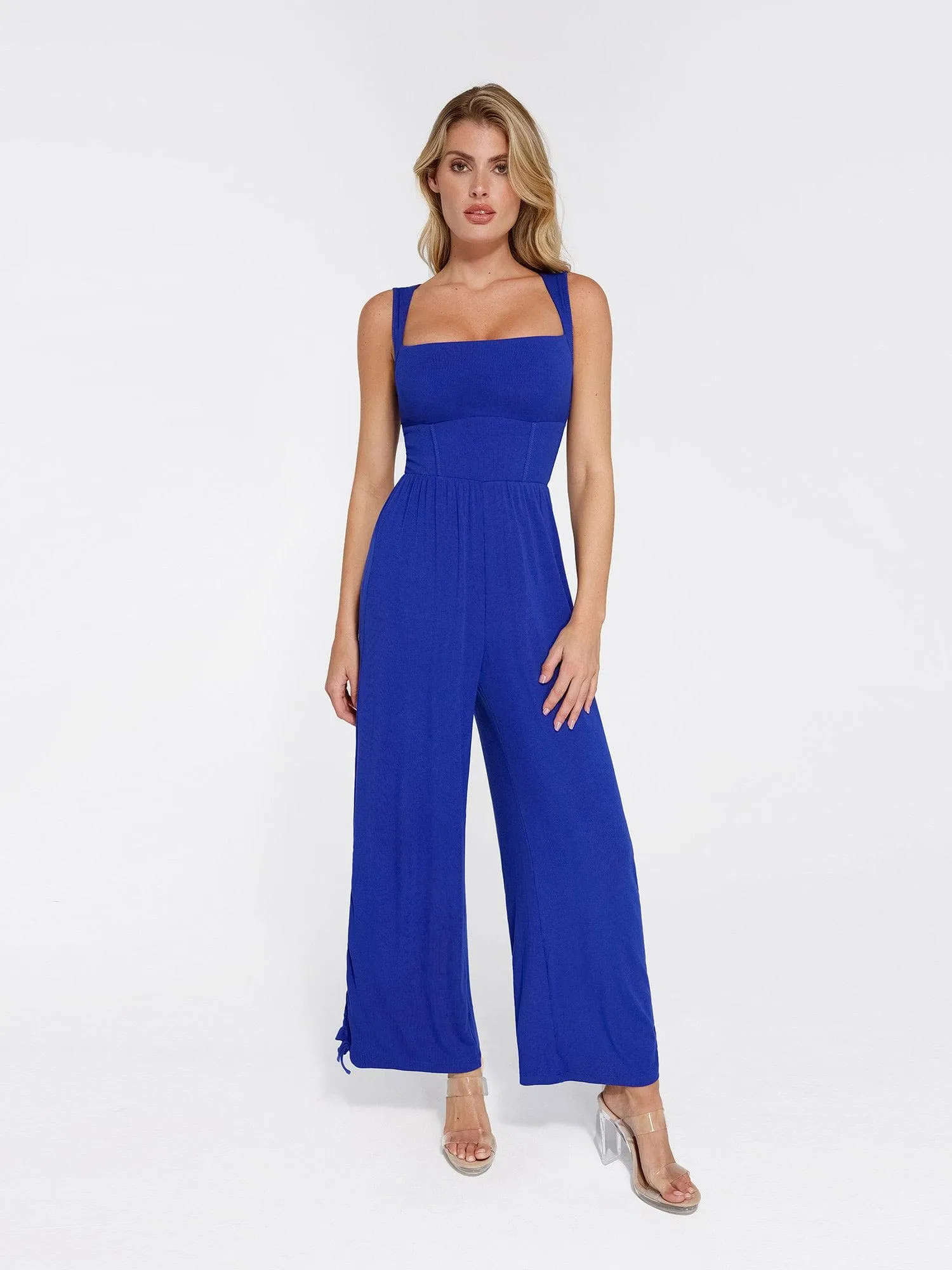 Shapewear Modal Square Neck Tummy Wide Leg Jumpsuit