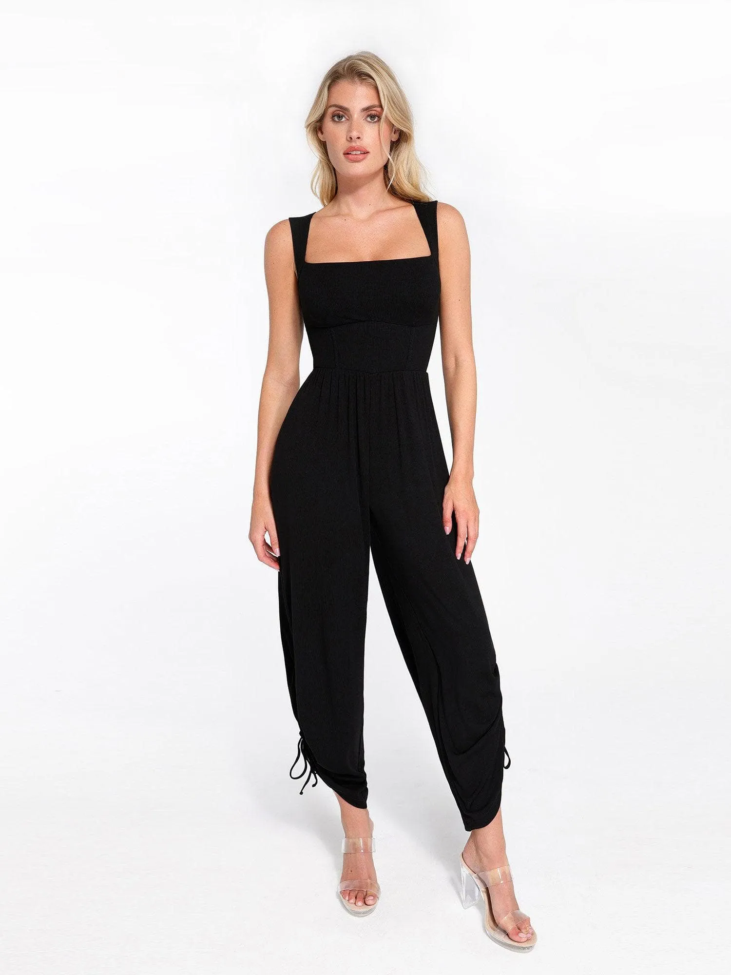 Shapewear Modal Square Neck Tummy Wide Leg Jumpsuit