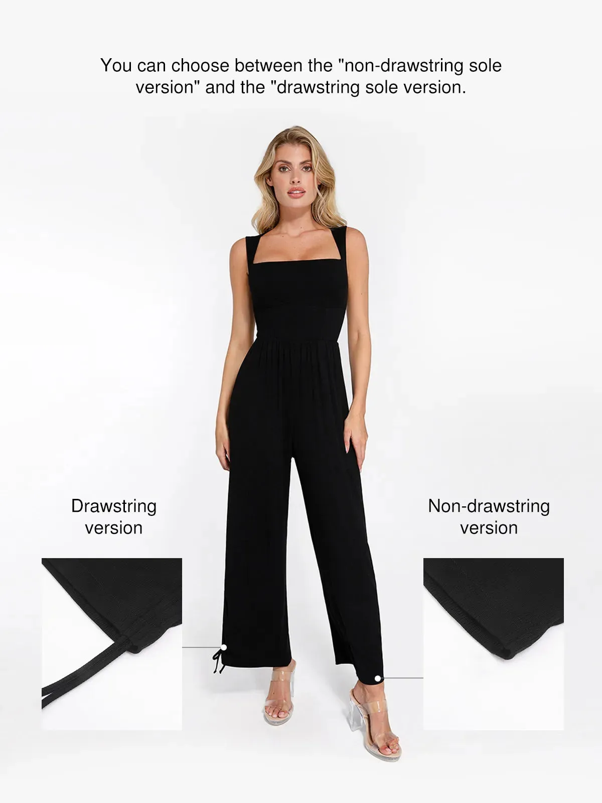 Shapewear Modal Square Neck Tummy Wide Leg Jumpsuit
