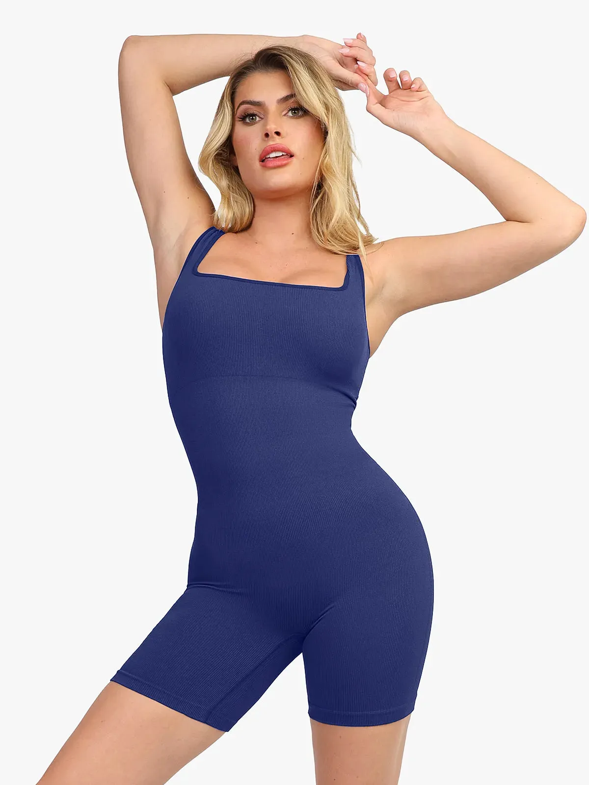 Shapewear Seamless Square Neck Smoothing Sport Romper
