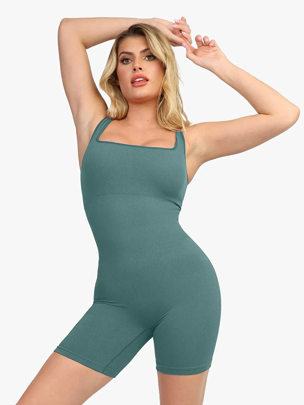 Shapewear Seamless Square Neck Smoothing Sport Romper