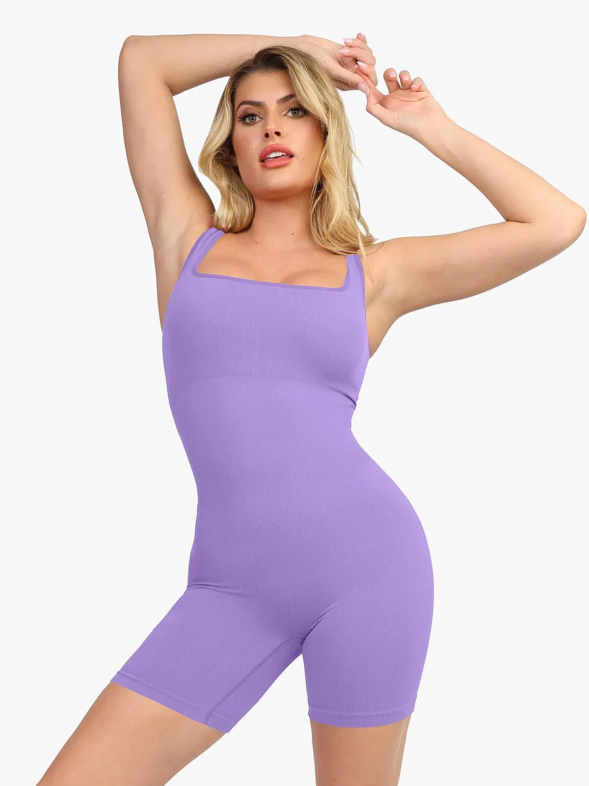 Shapewear Seamless Square Neck Smoothing Sport Romper