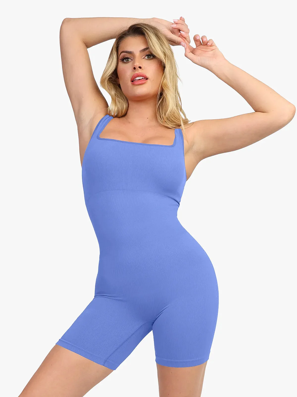 Shapewear Seamless Square Neck Smoothing Sport Romper