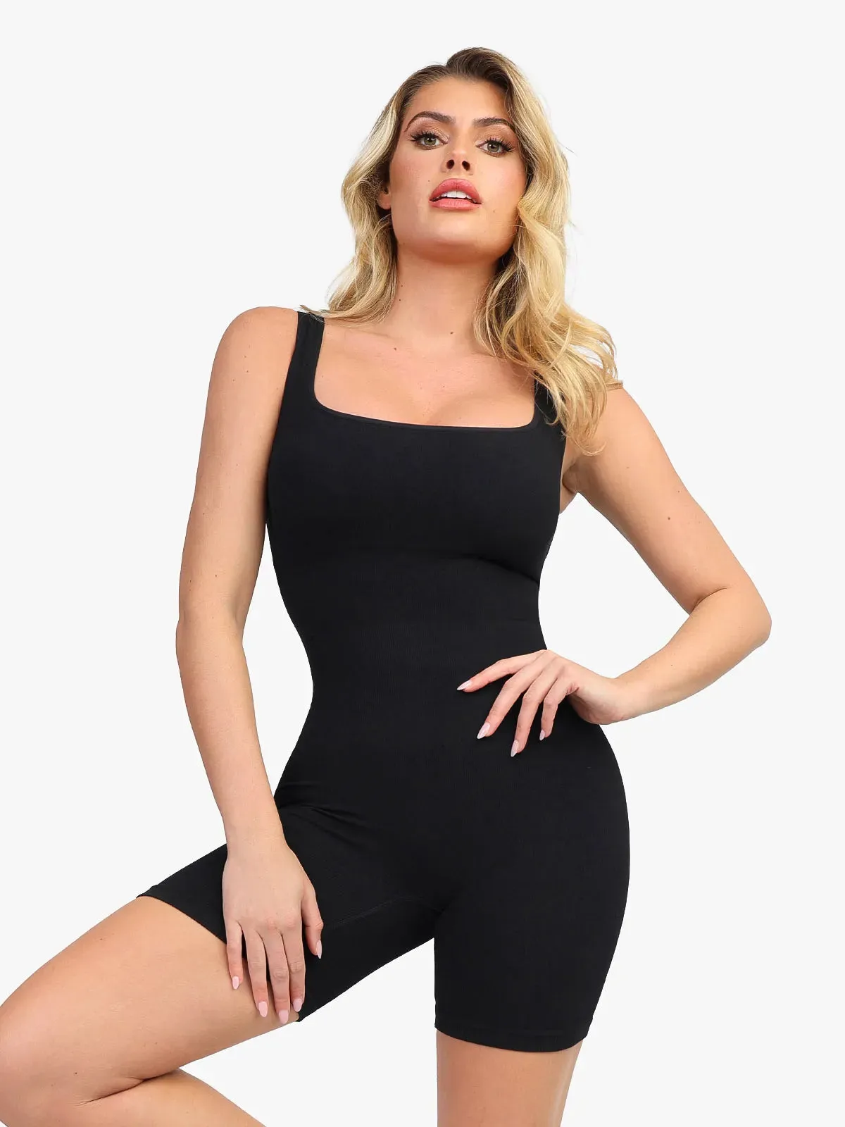 Shapewear Seamless Square Neck Smoothing Sport Romper