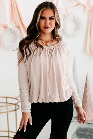 Shifting Gears Ruched Sleeve Thermal Top (Oatmeal)
