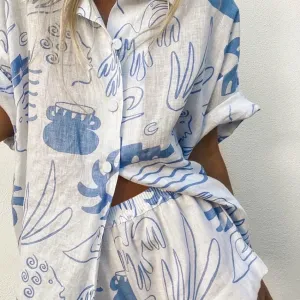 Short Sleeve Shorts Two-piece Set