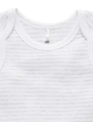 Singlet Bodysuit Pale Grey Melange Stripe