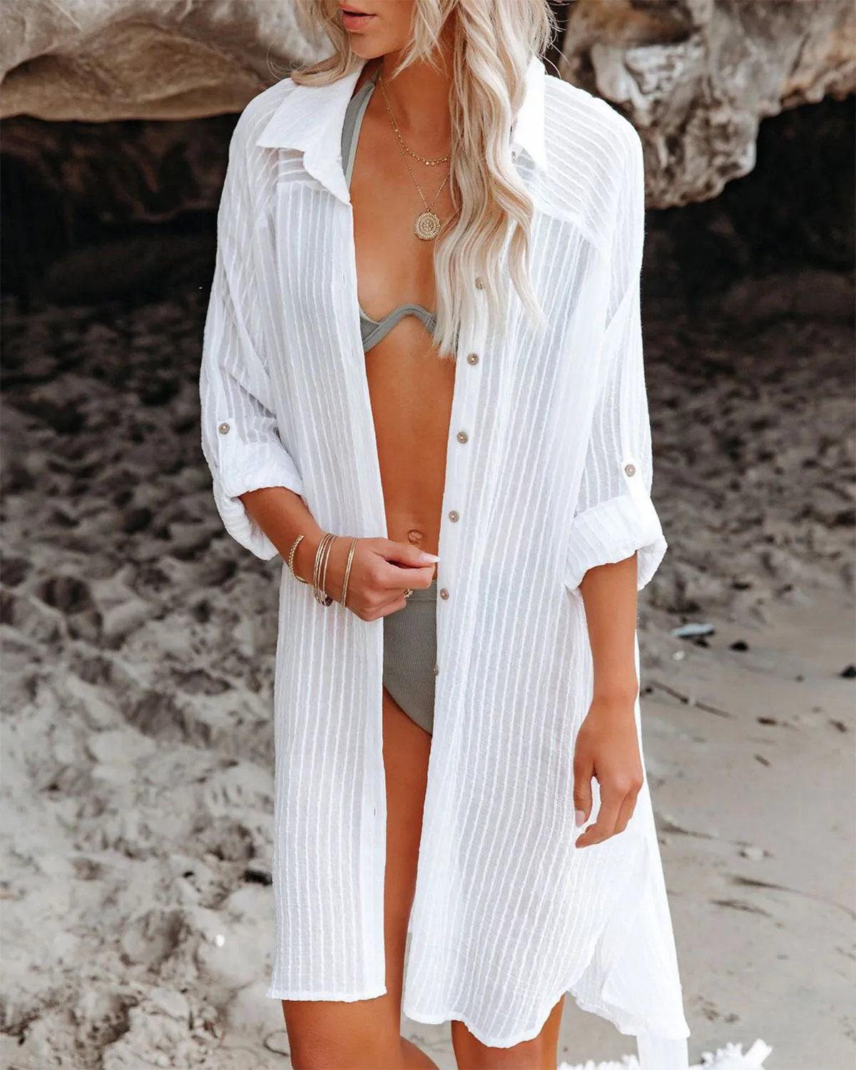 SLIM® Through Lapel Shirt Dress