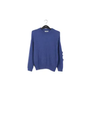 Soft mohair ruffled sweater in light blue