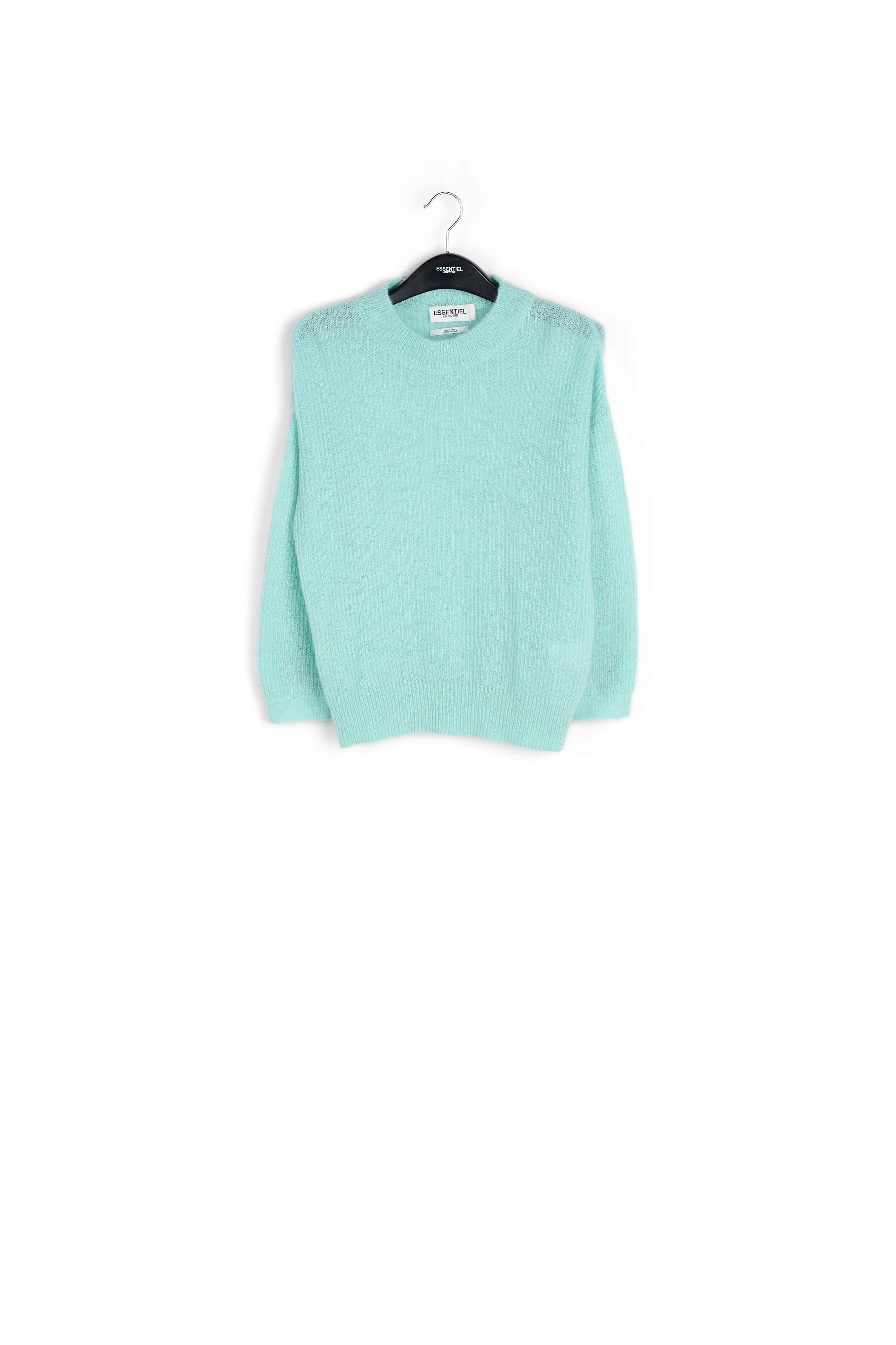 Soft mohair ruffled sweater in light blue