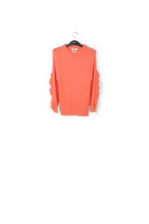 Soft mohair ruffled sweater in light orange
