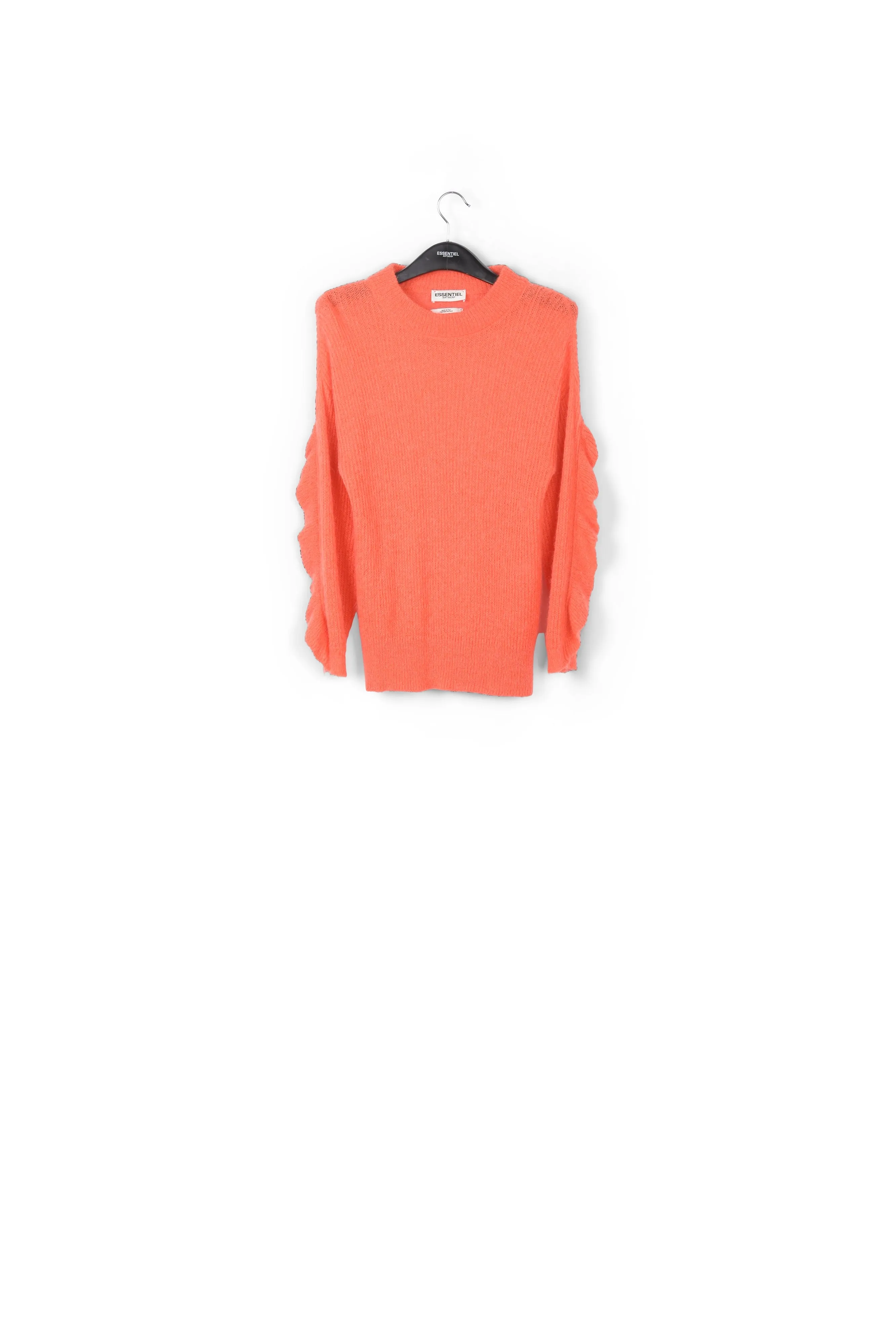 Soft mohair ruffled sweater in light orange