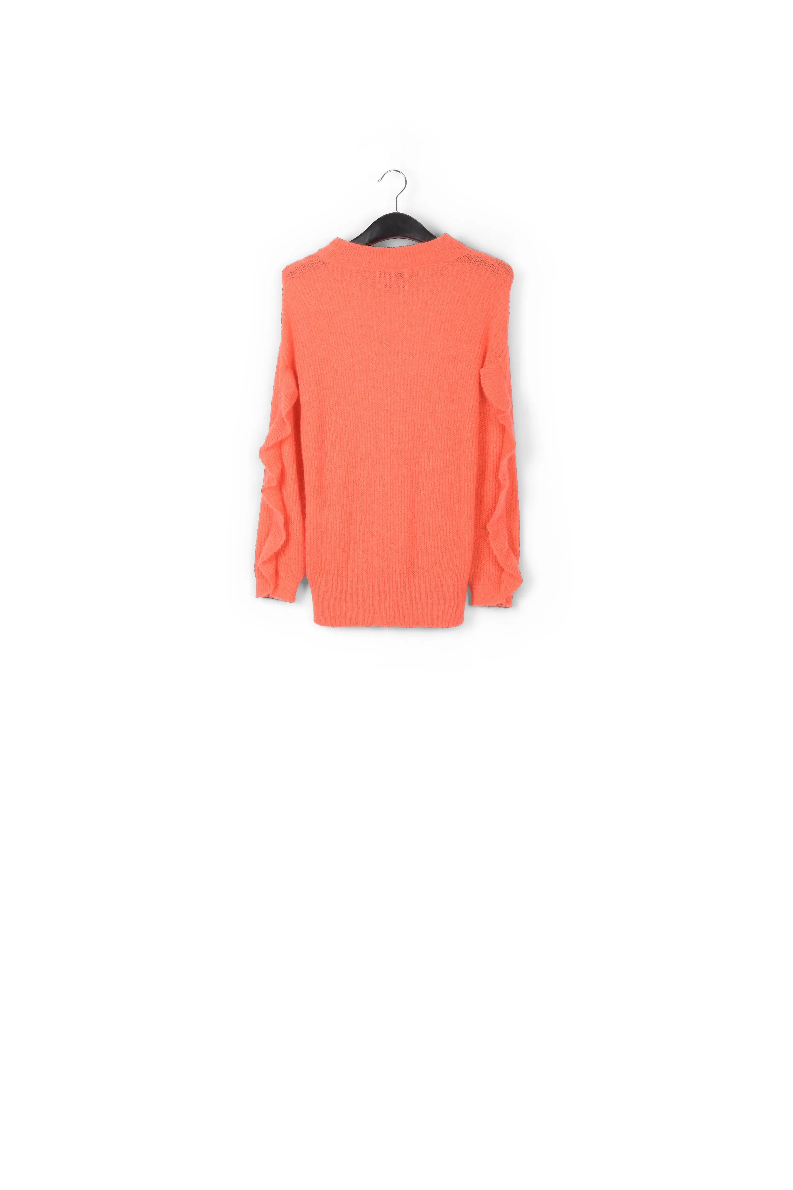 Soft mohair ruffled sweater in light orange