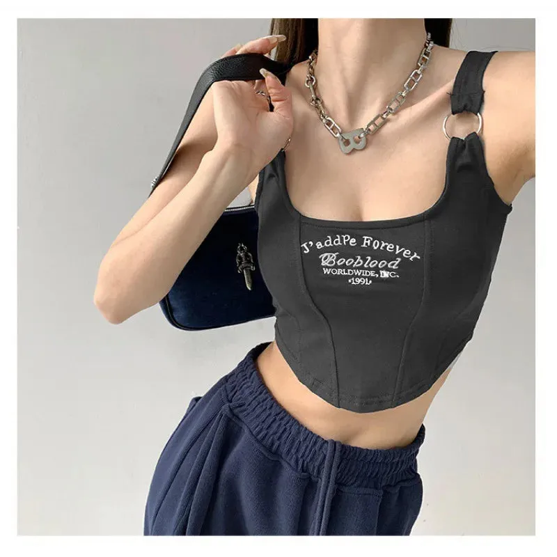 Striped Bra Pad Sexy Tank Top
