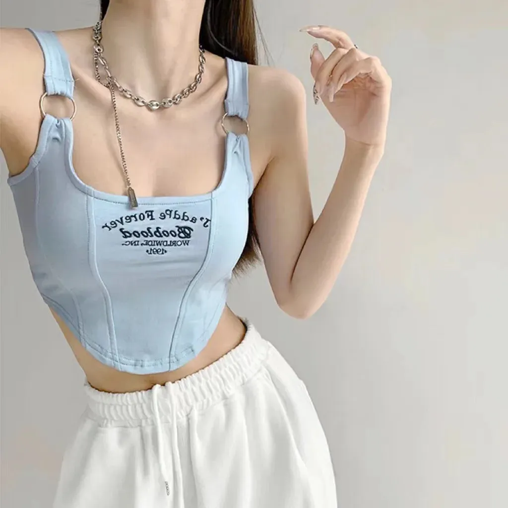 Striped Bra Pad Sexy Tank Top