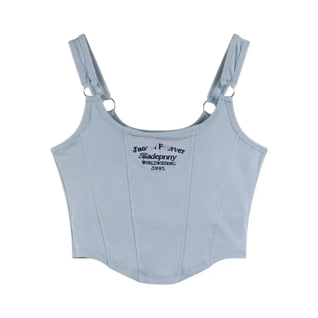 Striped Bra Pad Sexy Tank Top