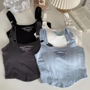 Striped Bra Pad Sexy Tank Top