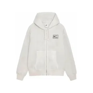 Stussy x Nike Pigment Dyed Fleece Zip Hoodie Light Bone