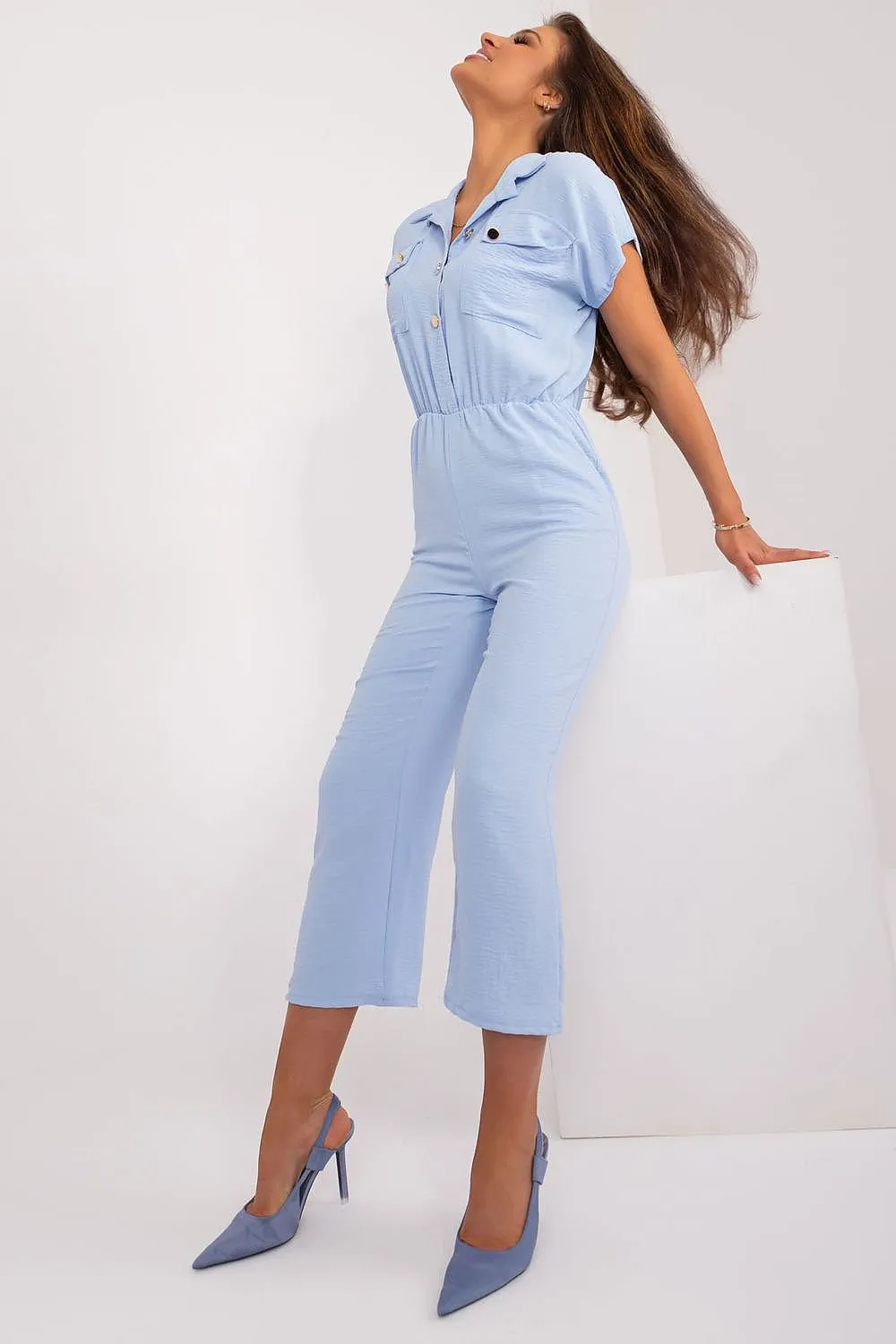 Stylish design short sleeve jumpsuit