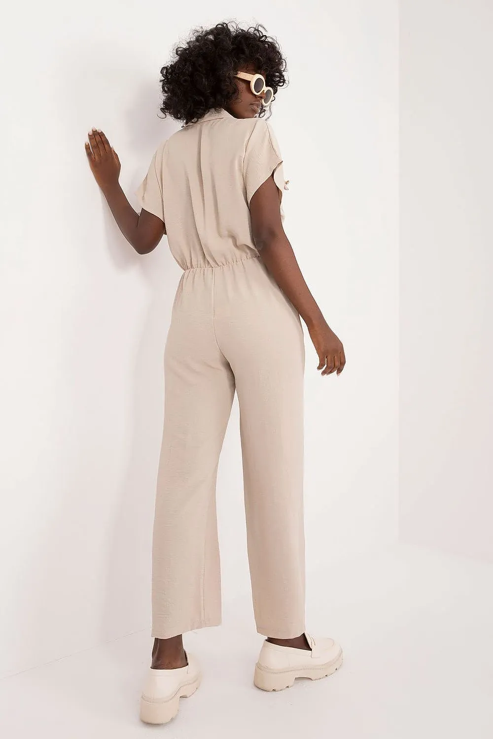 Stylish design short sleeve jumpsuit