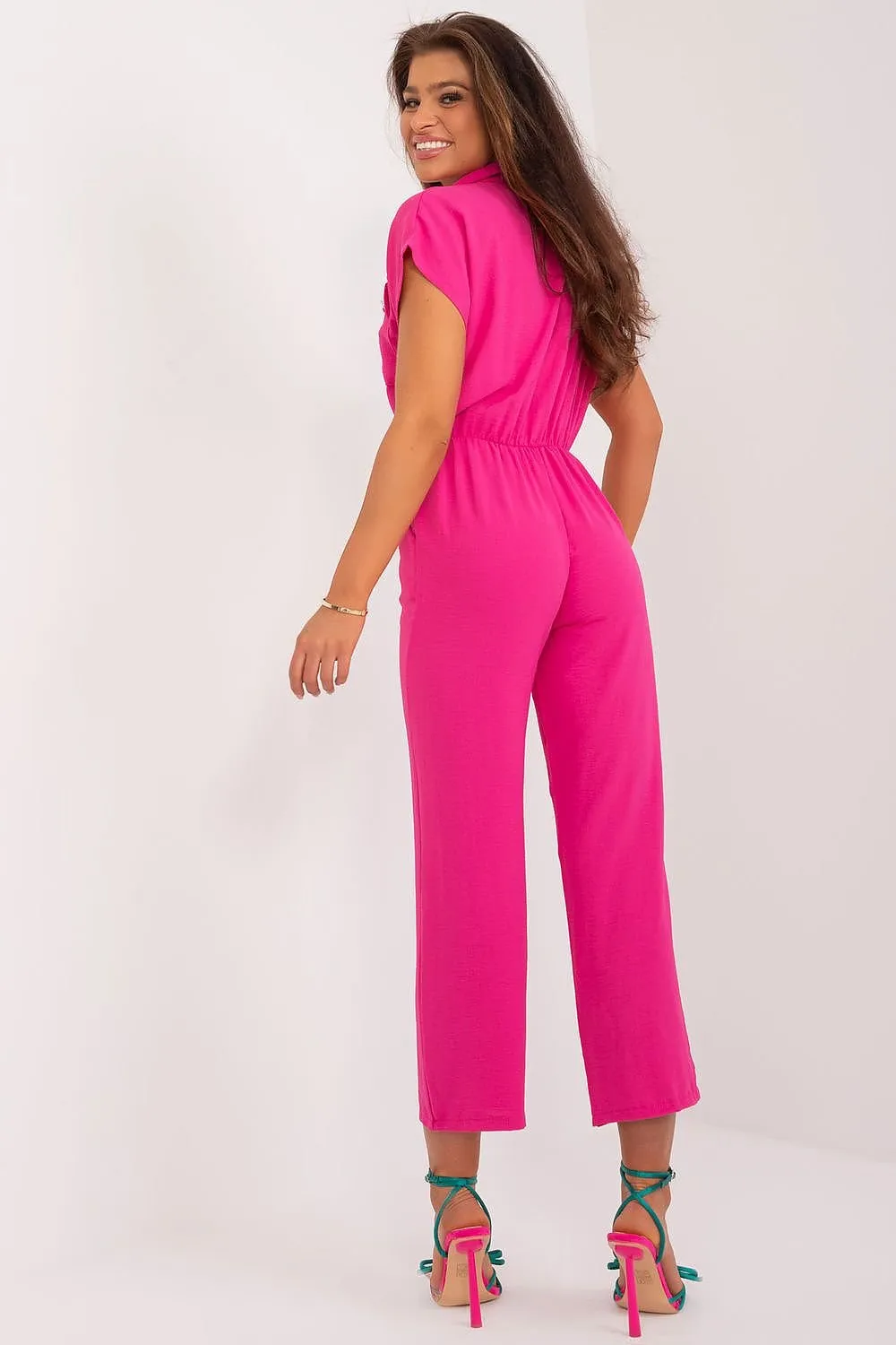 Stylish design short sleeve jumpsuit