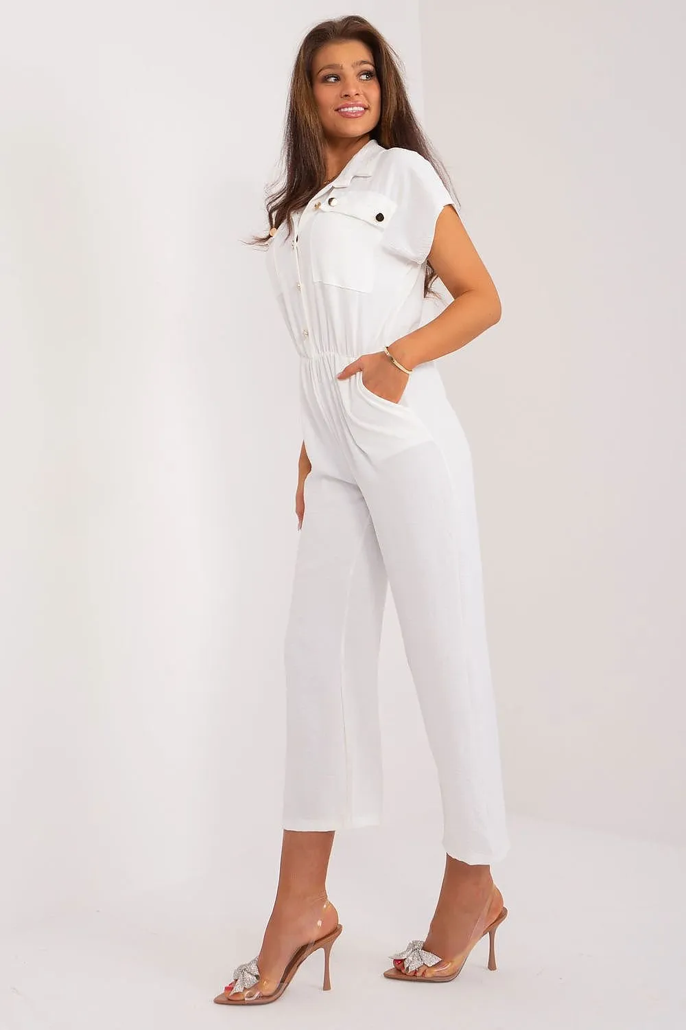 Stylish design short sleeve jumpsuit