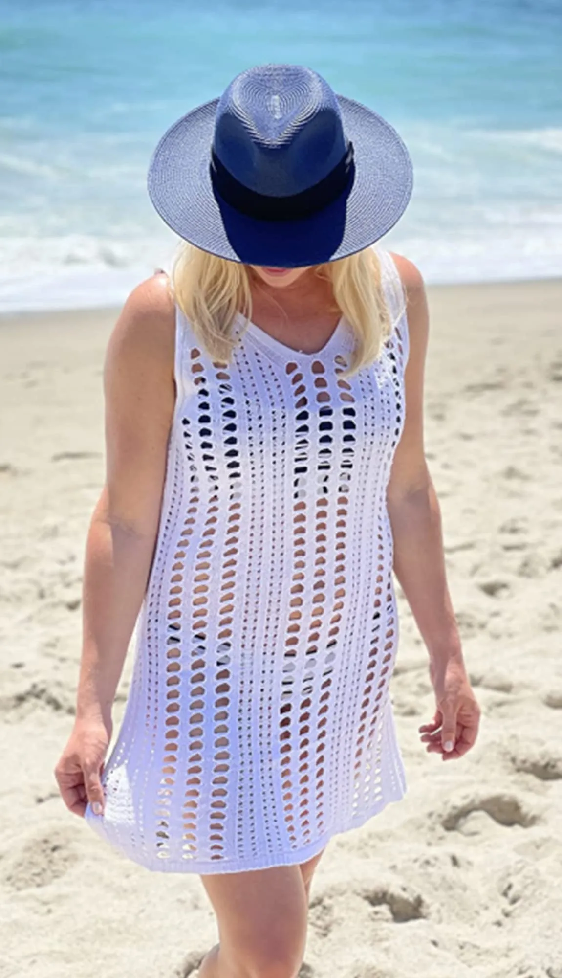 Sulozom Women Swimsuits Cover Ups Crochet Bathing Suit Tassel Bikini Coverup Beach Swimwear White