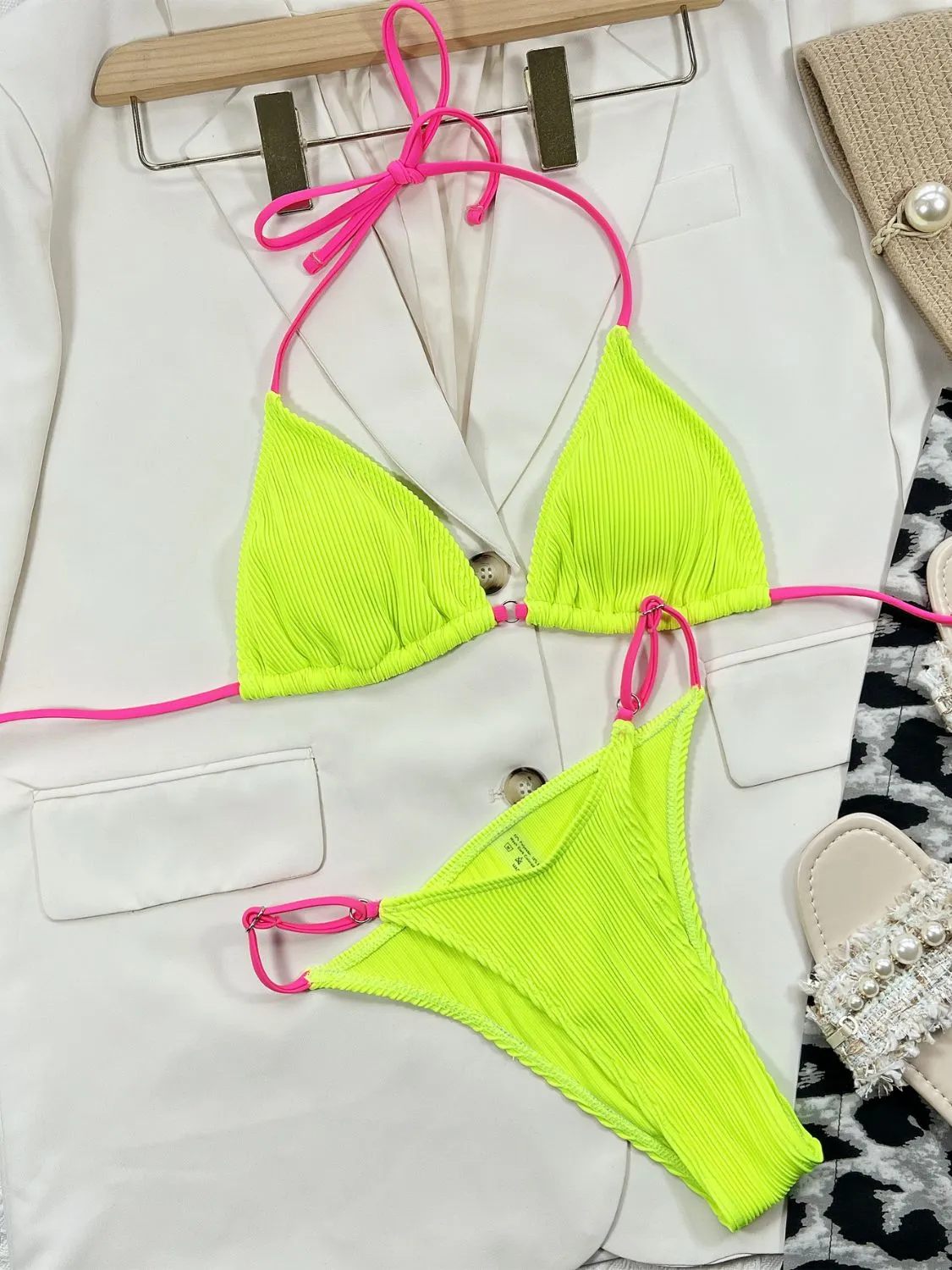 Sunset Muse Ribbed Tie Back Bikini Set